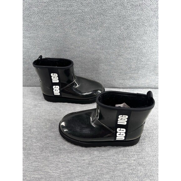 UGG 1113190 - Classic Black Shearling-Lined Waterproof Mini Pull-On Ankle Boot 7 - Picture 5 of 12